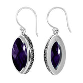 AE-6073-AM Sterling Silver Earring With Amethyst Q. Jewelry Bali Designs Inc